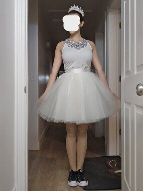 Space 46 White Tulle Midi Tutu Skirt